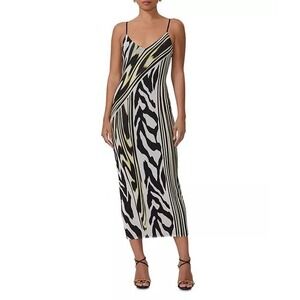 AFRM Amina Mesh‎ Dress in Zebra Lime